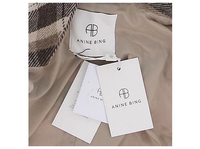Anine Bing Wollblazer mit Karomuster Beige - Ansicht 5