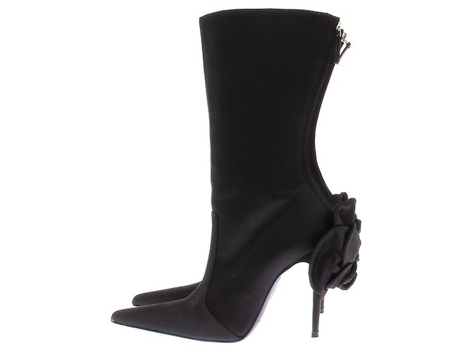 Magda Butrym Stivali neri in satin Nero - vista 2