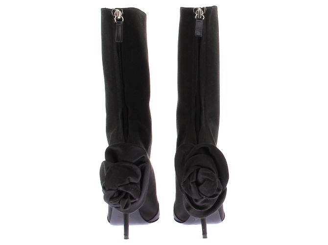 Magda Butrym Stivali neri in satin Nero - vista 5