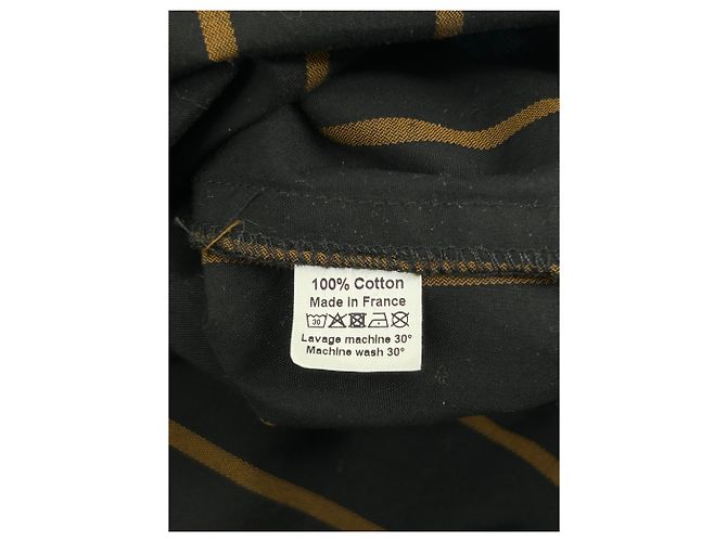 Les Prairies de Paris Gestreiftes Maxikleid Schwarz Marineblau - Ansicht 6