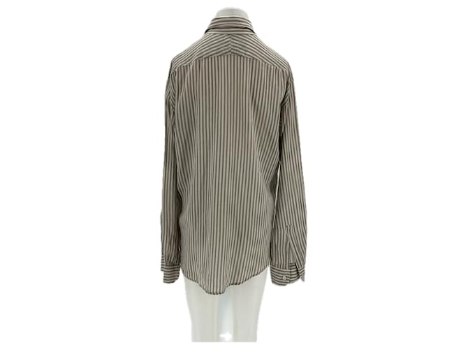 Autre Marque Camicia BSBEE a righe grigie e bianche in cotone Grigio - vista 2