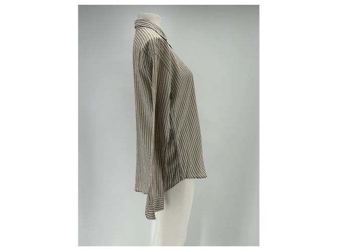 Autre Marque Camicia BSBEE a righe grigie e bianche in cotone Grigio - vista 3