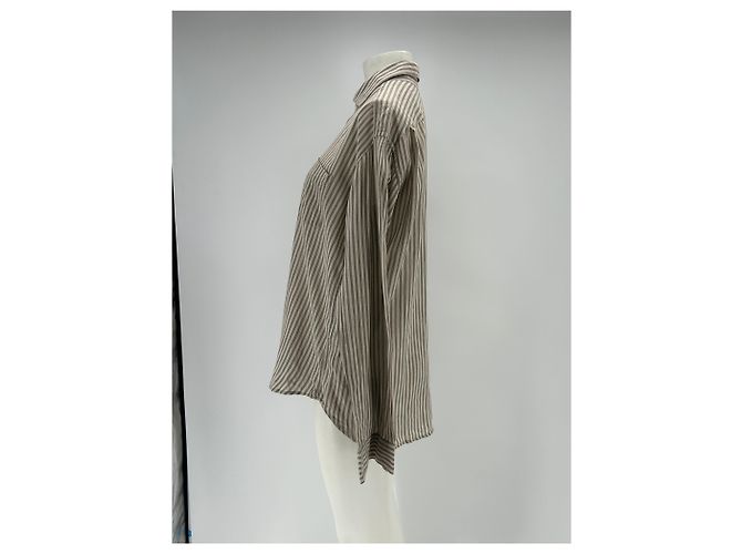 Autre Marque Camicia BSBEE a righe grigie e bianche in cotone Grigio - vista 4