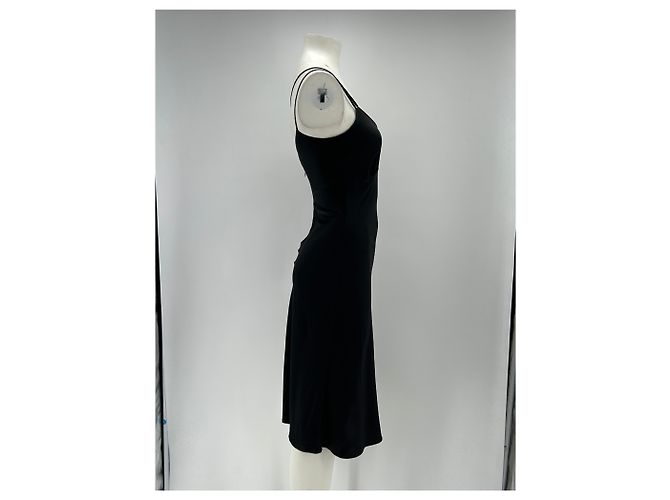 Autre Marque GAÂLA Trägerloses Kleid aus schwarzem Satin - Ansicht 3