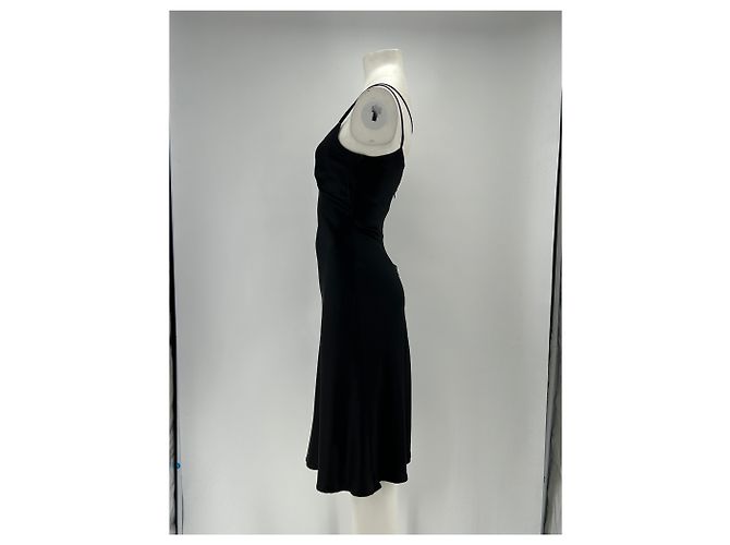 Autre Marque GAÂLA Trägerloses Kleid aus schwarzem Satin - Ansicht 4