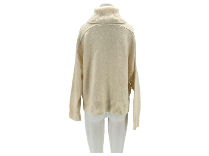 Autre Marque Rollkragenpullover aus einer Mischung aus Kaschmir und Seide Weiß - Ansicht 2