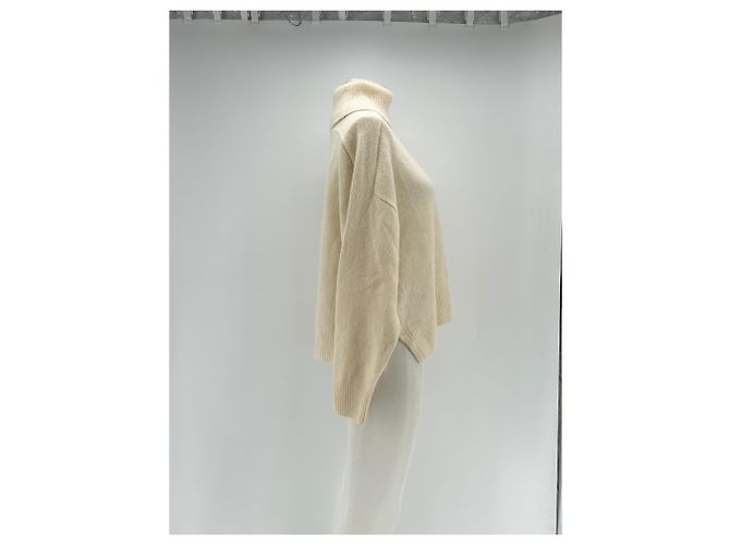 Autre Marque Rollkragenpullover aus einer Mischung aus Kaschmir und Seide Weiß - Ansicht 3