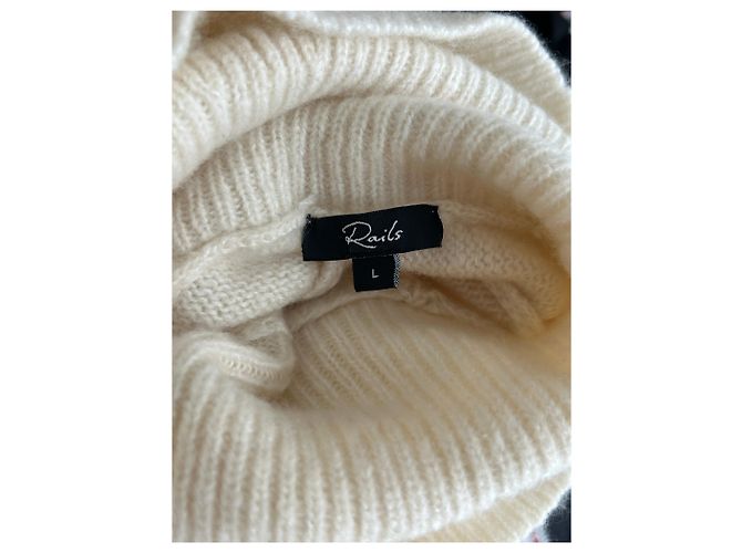 Autre Marque Rollkragenpullover aus einer Mischung aus Kaschmir und Seide Weiß - Ansicht 5