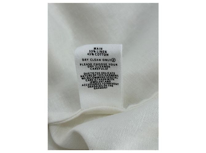 Autre Marque CLEA Leinen Maxikleid weiß mit kurzen Ärmeln - Ansicht 4