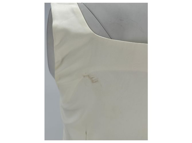Autre Marque Top sem mangas de cetim creme COMMENSE Branco - vista 5