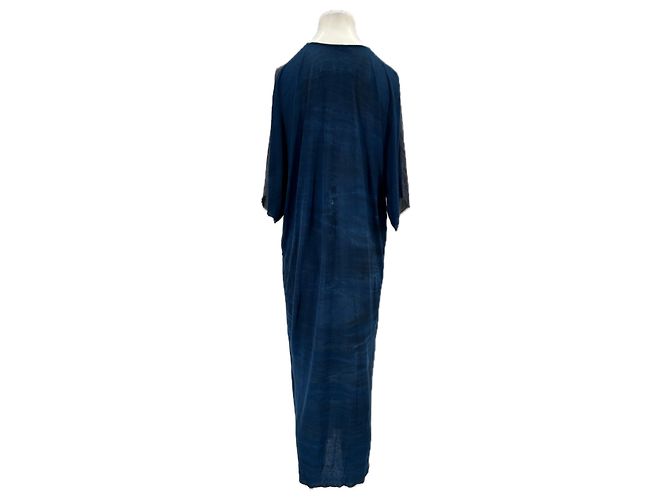 Autre Marque RAQUEL ALLEGRA Maxikleid aus blauer Seide - Ansicht 2