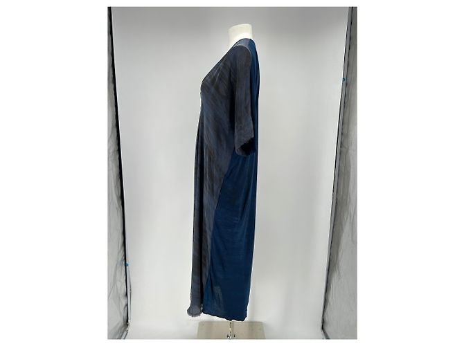 Autre Marque RAQUEL ALLEGRA Maxikleid aus blauer Seide - Ansicht 4