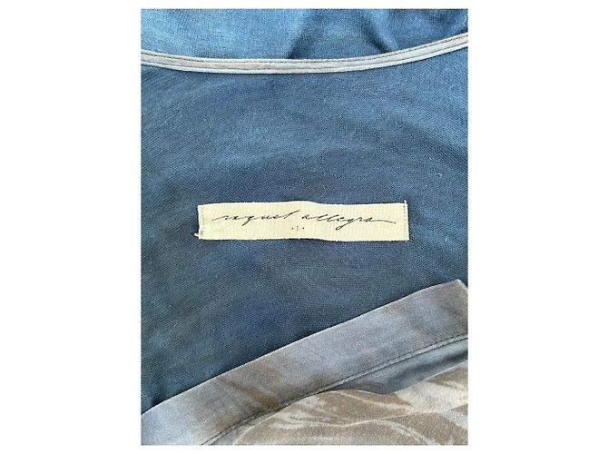 Autre Marque RAQUEL ALLEGRA Maxikleid aus blauer Seide - Ansicht 5