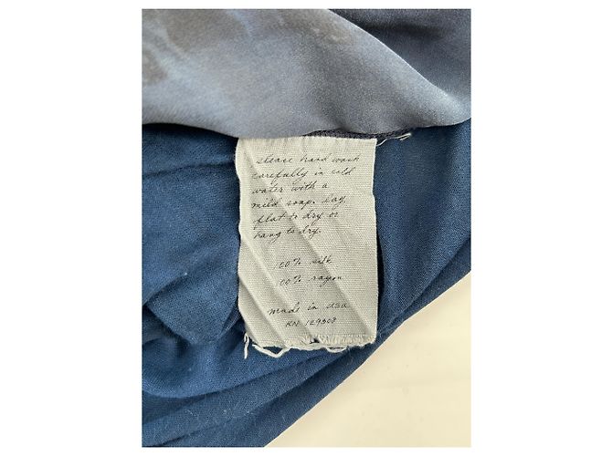 Autre Marque RAQUEL ALLEGRA Maxikleid aus blauer Seide - Ansicht 6