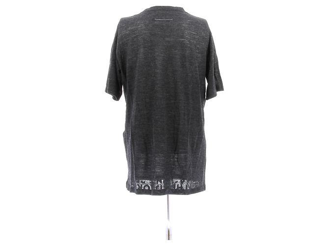 Camiseta Mm6 de lana gris con estampado gráfico - vista 2