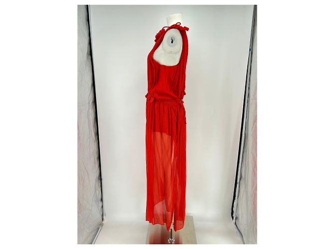 Isabel Marant Vestido de seda rojo "Alsaw" Roja - vista 4