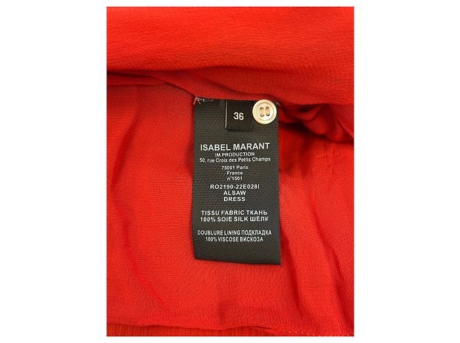 Isabel Marant Vestido de seda rojo "Alsaw" Roja - vista 6