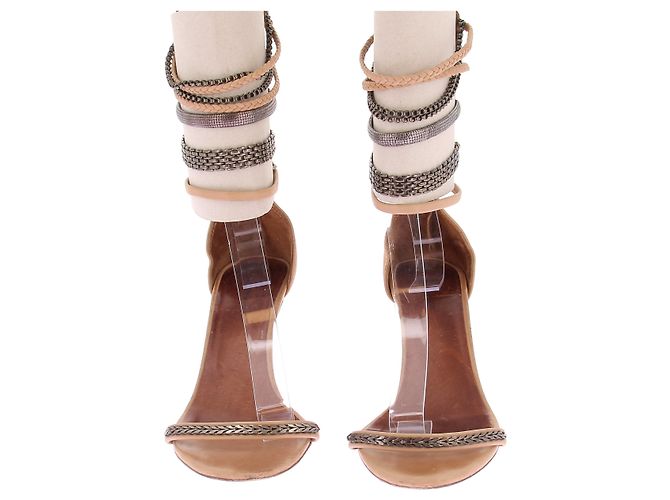 Isabel Marant Beige Leather Multi-Strap Pumps - view 4