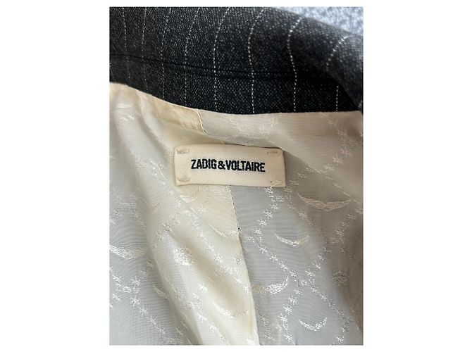 Blazer gris Zadig & Voltaire con rayas de tenis plateadas - vista 5