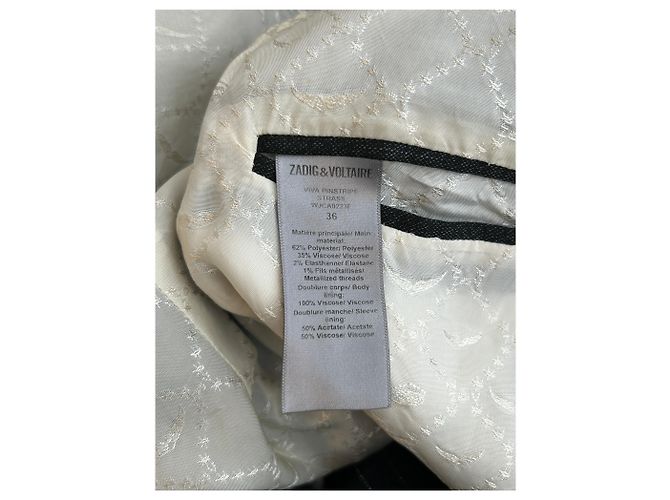 Blazer gris Zadig & Voltaire con rayas de tenis plateadas - vista 6