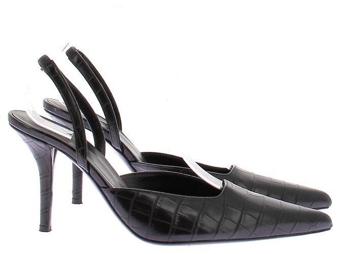 Autre Marque Slingback GIA BORGHINI pretos estampa de crocodilo - vista 2