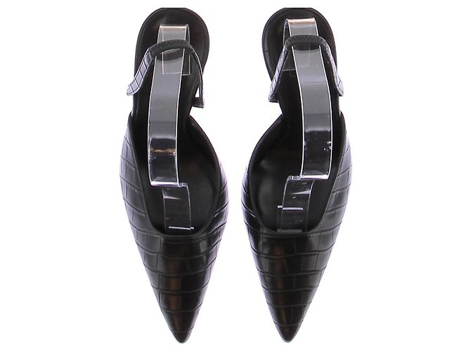 Autre Marque Slingback GIA BORGHINI pretos estampa de crocodilo - vista 6