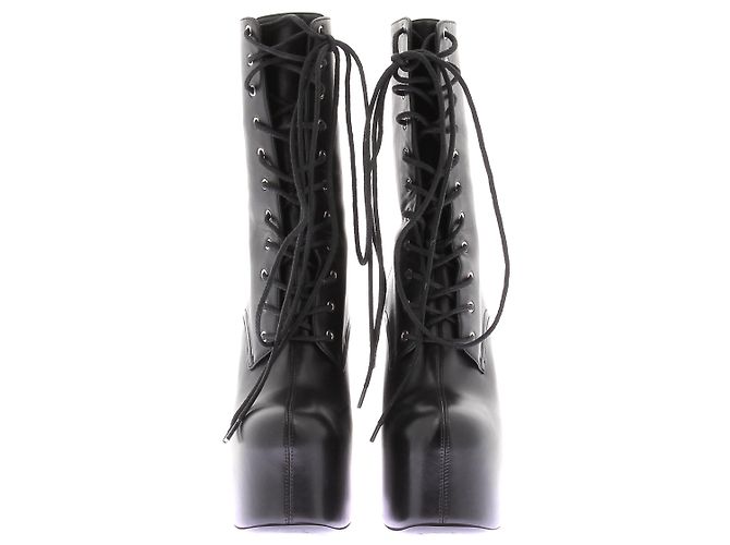 Saint Laurent Stivaletti con tacco in pelle Nero - vista 4