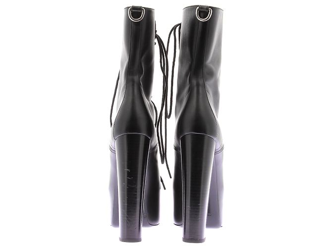 Saint Laurent Stivaletti con tacco in pelle Nero - vista 5