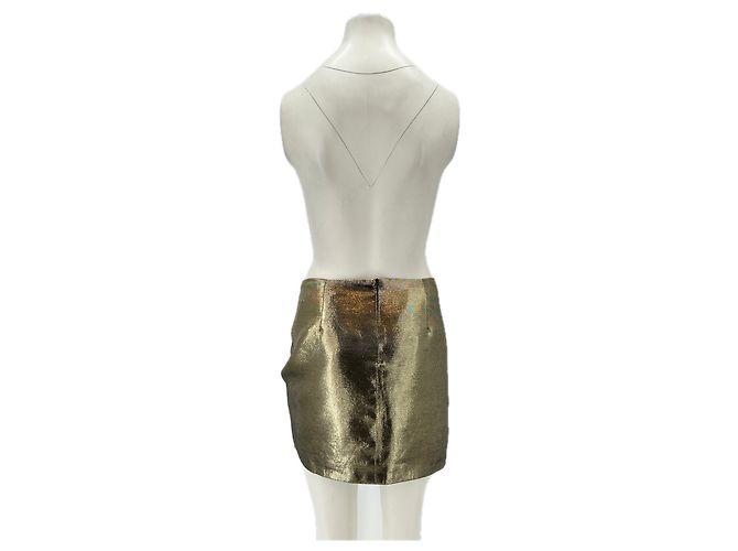 Autre Marque Falda de tweed dorada THE ETIQUETTE Dorado - vista 2