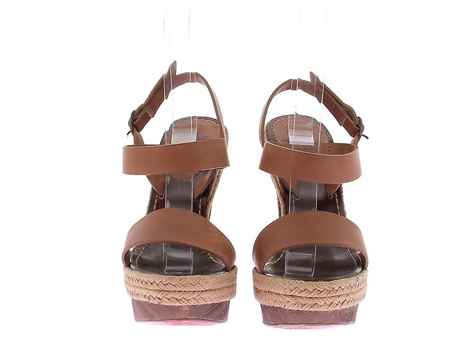 Sandali con piattaforma effetto espadrille Christian Louboutin Marrone - vista 4