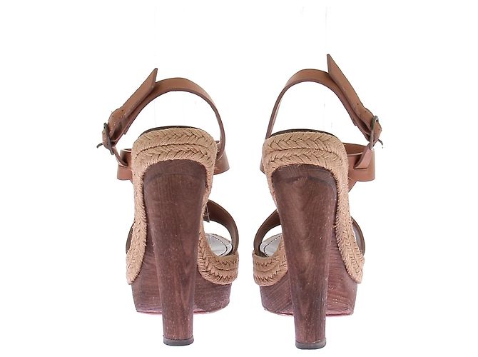 Sandali con piattaforma effetto espadrille Christian Louboutin Marrone - vista 5