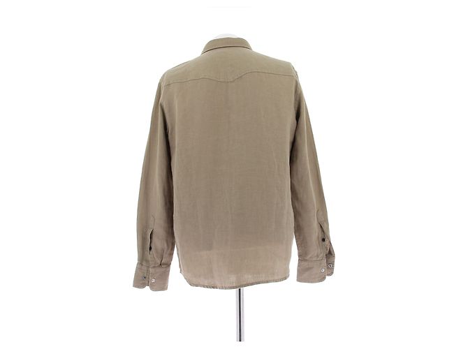 Camicia Diesel in lino kaki Cachi - vista 2