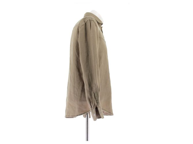 Camicia Diesel in lino kaki Cachi - vista 3