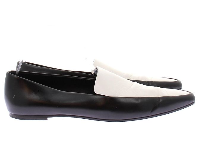 The row Mocassins noirs et blancs Black - view 2