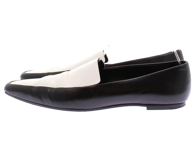 The row Mocassins noirs et blancs Black - view 3
