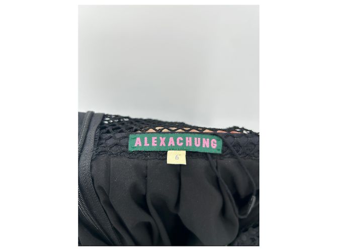 Alexa Chung Schwarzes Satin Kleid Lang - Ansicht 5