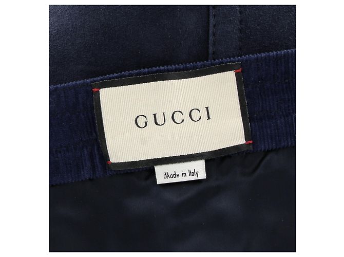 Falda Gucci de lana azul marino con bordado floral - vista 6