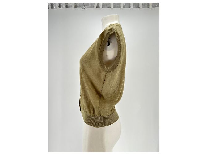 Autre Marque Ärmelloser Cardigan Grün - Ansicht 4