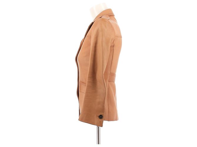 Prada chaqueta de cuero camel Camello - vista 3