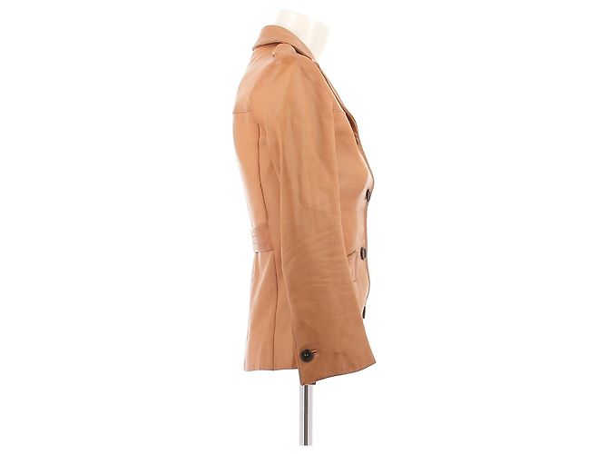 Prada chaqueta de cuero camel Camello - vista 4