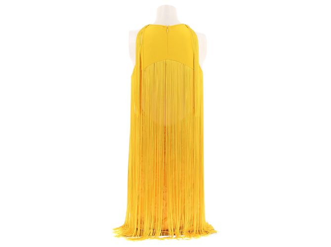Stella Mc Cartney Vestido midi amarillo sin mangas con flecos Stella McCartney - vista 2