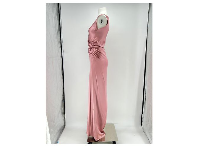 Gucci Vestido strapless de seda rosa - vista 4