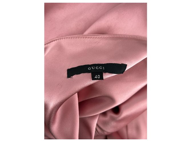 Gucci Vestido strapless de seda rosa - vista 7