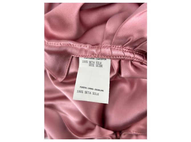 Gucci Vestido strapless de seda rosa - vista 8