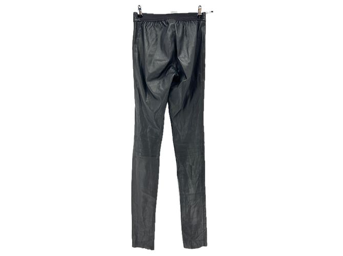 Calças slim de couro preto Ann Demeulemeester - vista 2