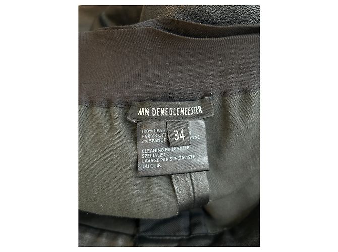 Calças slim de couro preto Ann Demeulemeester - vista 3
