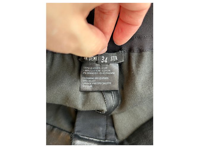 Calças slim de couro preto Ann Demeulemeester - vista 4