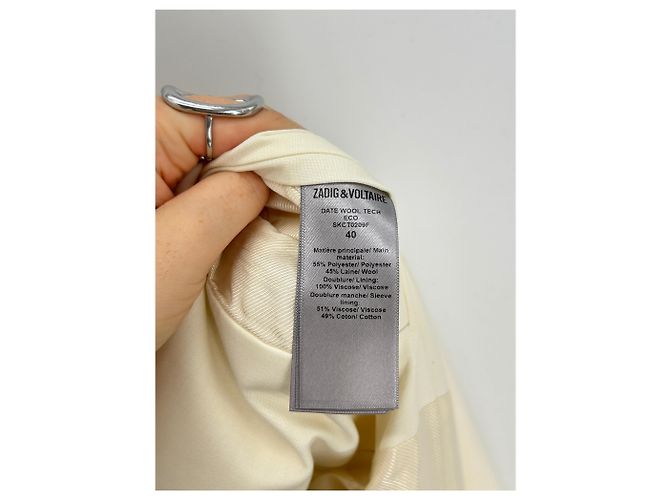 Zadig & Voltaire Ecru Blazer aus Mischwolle Beige - Ansicht 7