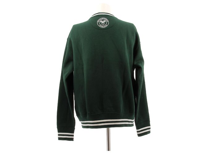Ralph Lauren Grüner Baumwollpullover mit weißem Saum - Ansicht 2