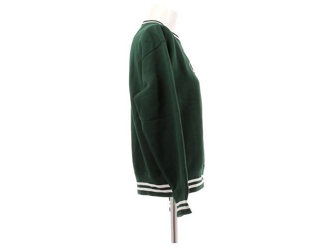 Ralph Lauren Grüner Baumwollpullover mit weißem Saum - Ansicht 3